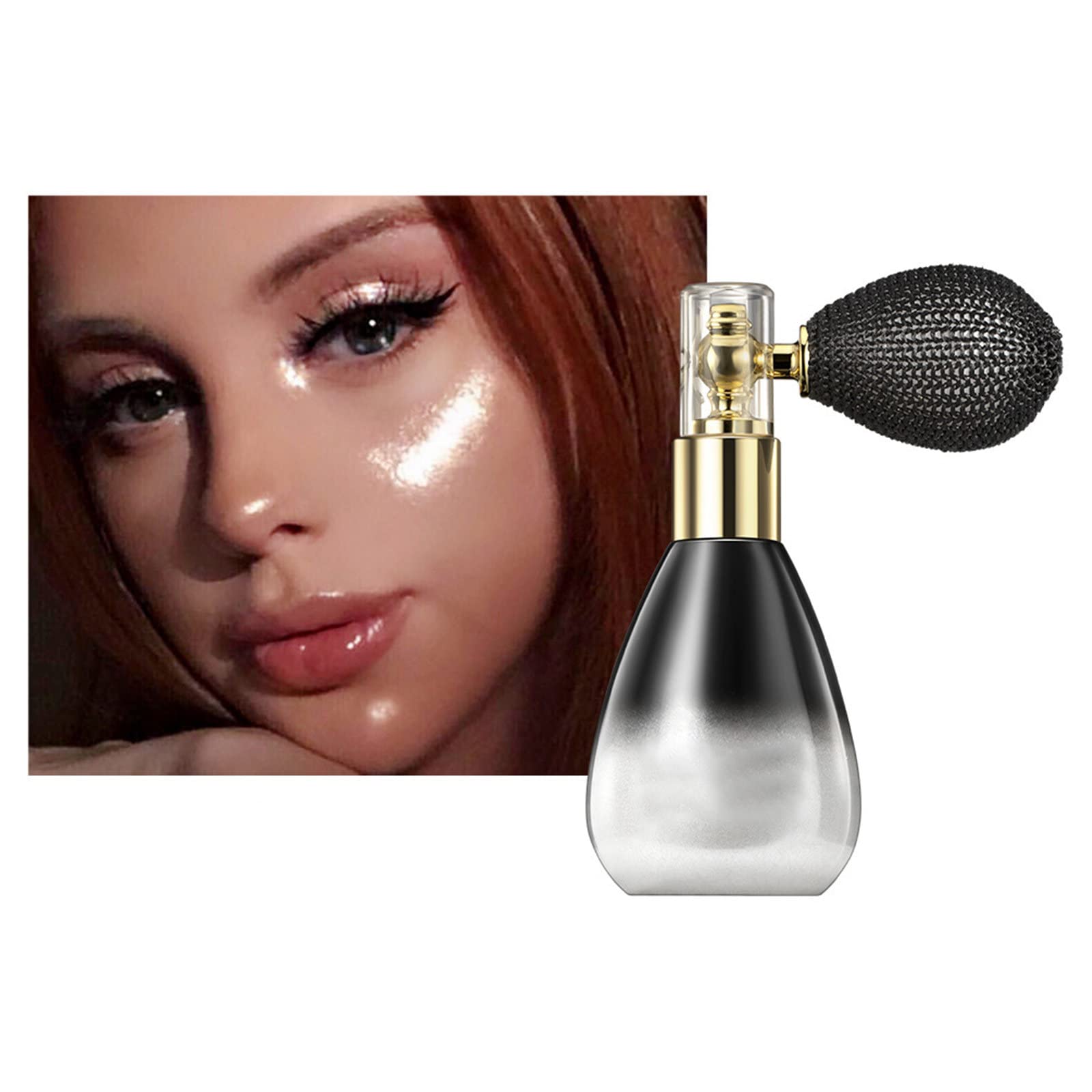Glitter Highlighter Spray for Face, Body & Hair - Shimmering High Gloss Powder Makeup for Stage, Cosplay & Festivals | Long-Lasting Sparkle & Shine