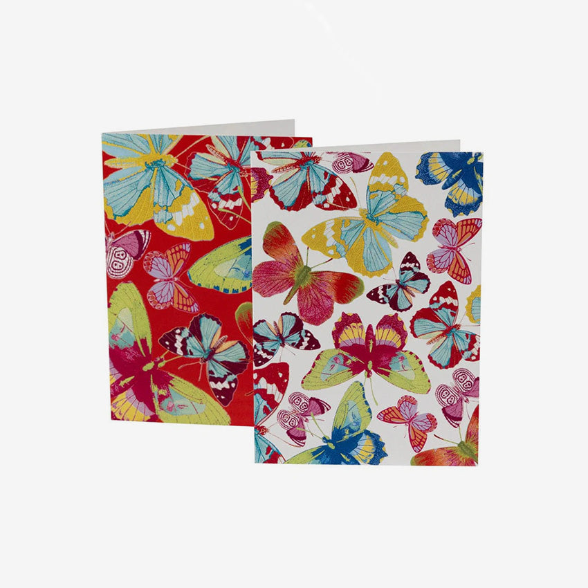 Caspari Assorted Butterfly Note Cards - Elegant Stationery for Greetings, Thank You Notes & Special Occasions