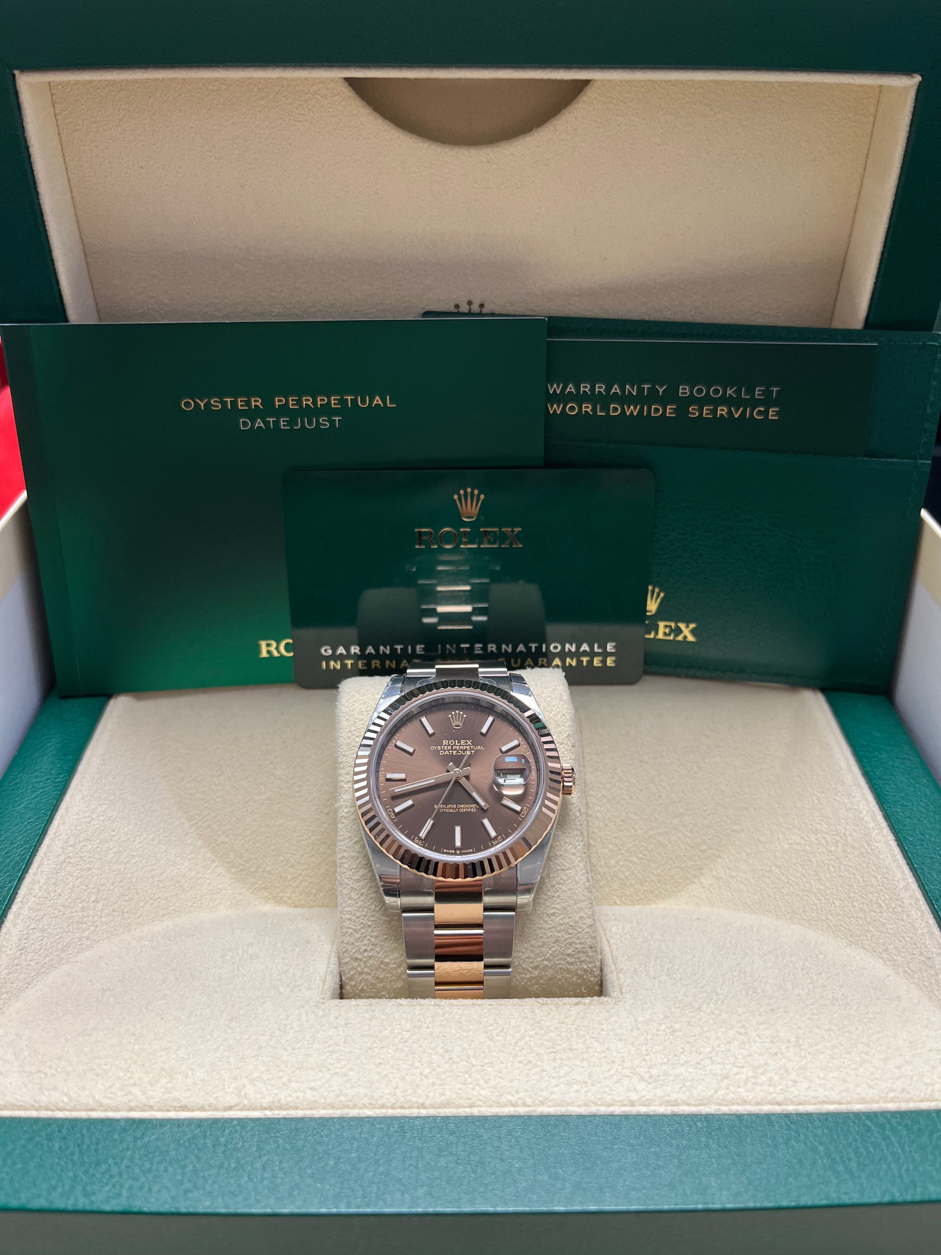 Rolex Datejust 41 Men's Watch - Oyster Bracelet, Chocolate Dial, Fluted Bezel (Ref #126331) | Luxury Automatic Timepiece for Business, Formal Events & Special Occasions