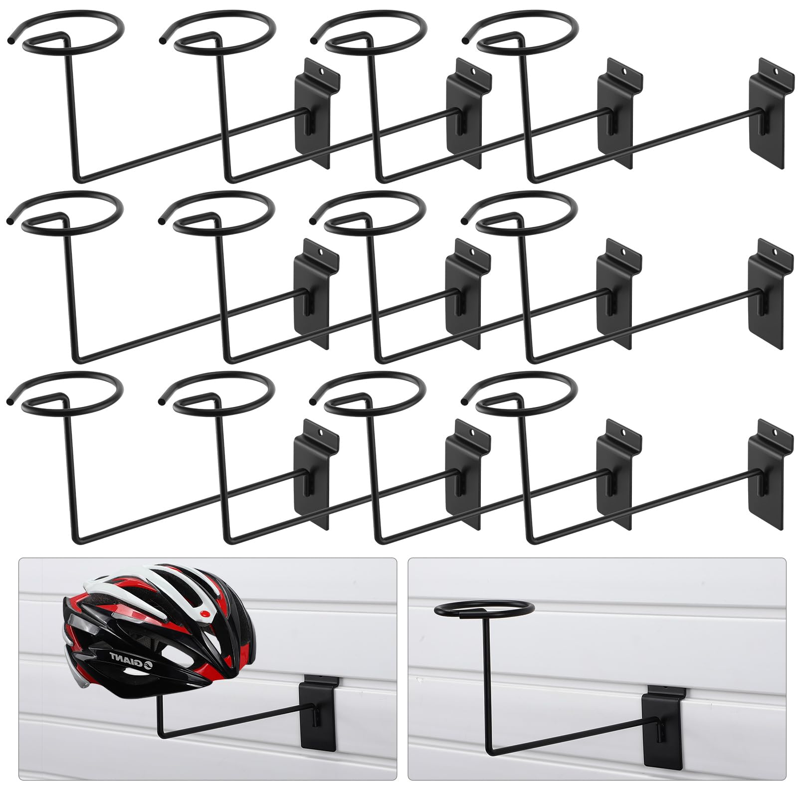 Kigley 12 Pcs Slatwall Hat Display Hooks - Black Millinery Displayer for Retail Shop & Home Decor - Wall Mounted Hat Rack Organizer for Caps, Beanies & Accessories - Perfect for Boutiques, Clothing Stores & Closet Organization