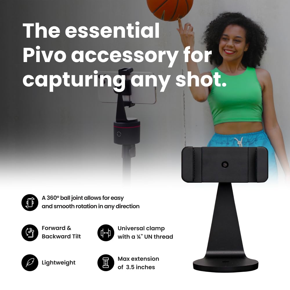 Pivo Smart Mount - 360° Adjustable Aluminum Smartphone Holder Stand with Universal Clamp & 1/4