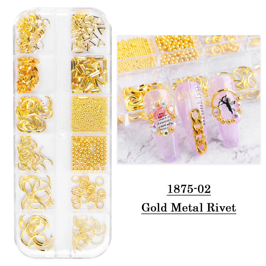 3D Mixed Style Nail Art Charm Decoration Tray - DIY Nail Design Accessories for Professional Salon & Home Manicure