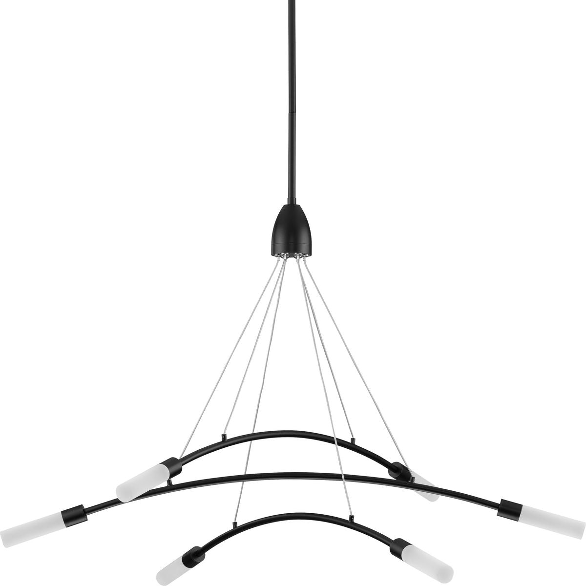 Kylo LED 6-Light Frosted Acrylic Chandelier - Modern Crystal Ceiling Light Fixture for Dining Room, Bedroom, Living Room & Foyer Lighting