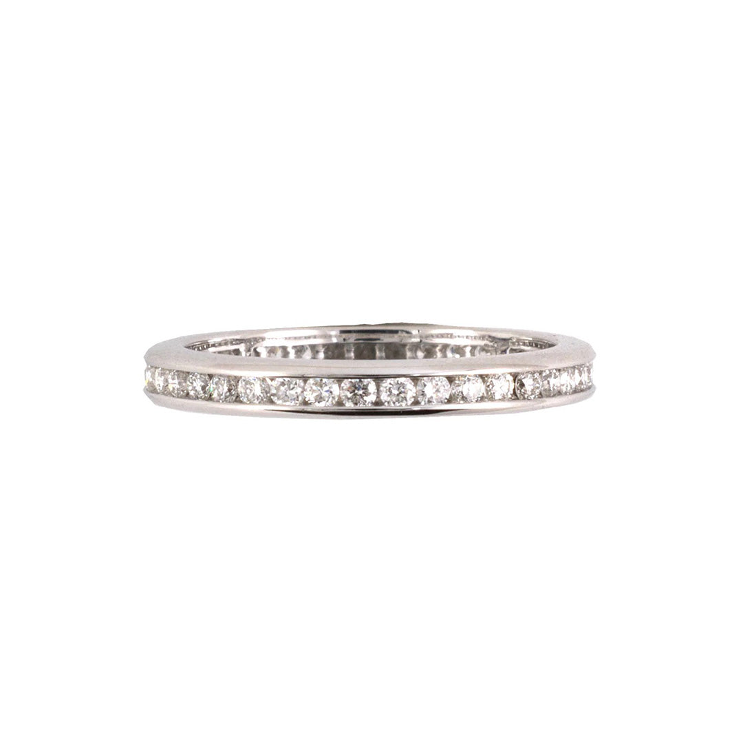 Exquisite Diamond Channel Set 14K White Gold Eternity Wedding Band Ring for Women - Perfect for Anniversaries, Engagements & Special Occasions