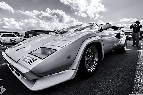 Vintage Lamborghini Supercar Wall Art Poster - Canvas Fabric Print for Living Room, Bedroom, Office & Man Cave Decor
