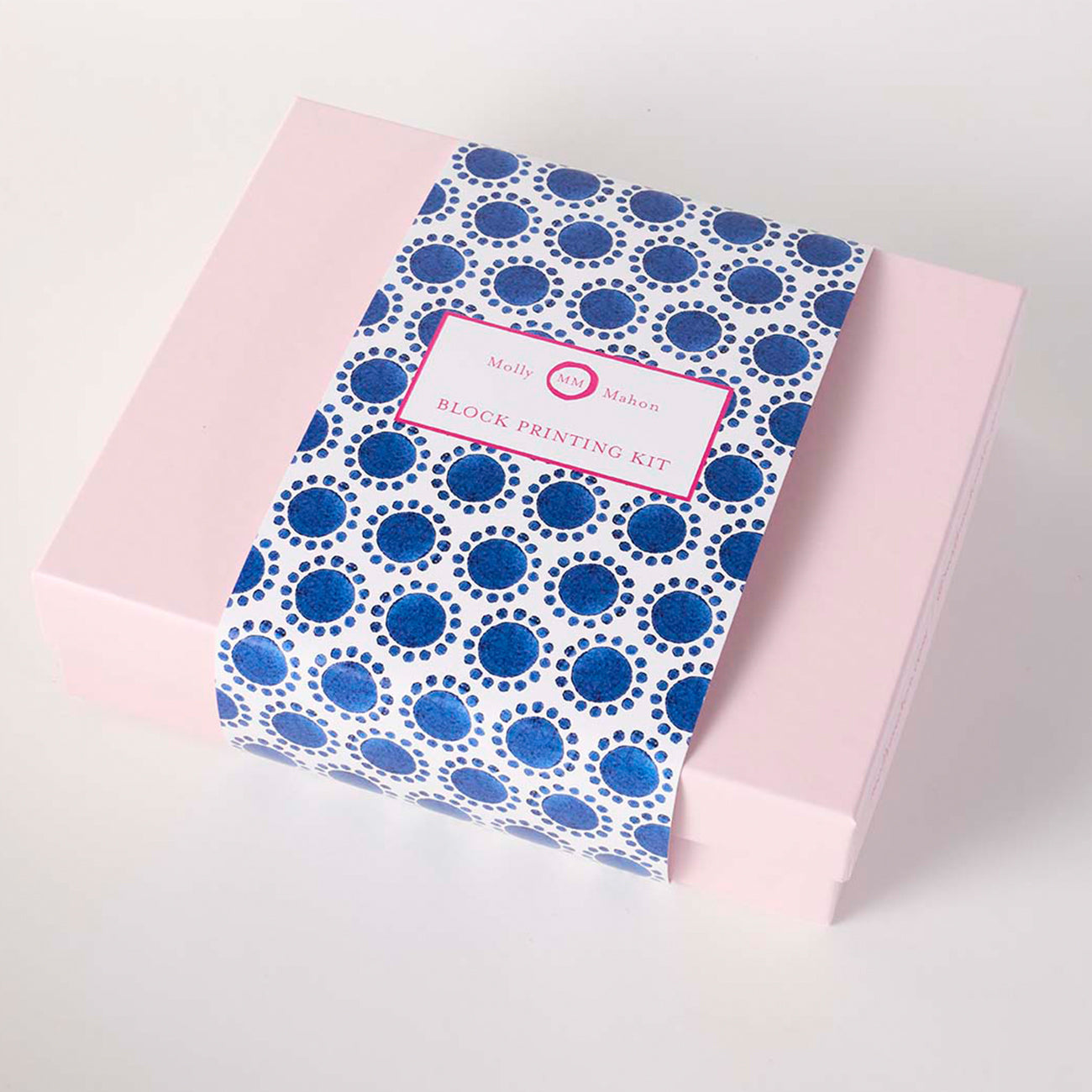 Block Printing Kit for DIY Napkins - Charleston Dot Indigo Design - Perfect for Home Decor, Table Setting, and Craft Projects
