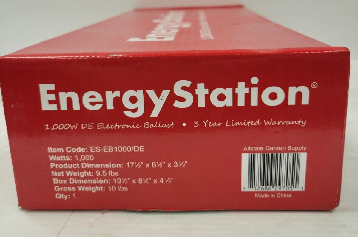 EnergyStation ES EB1000/DE 1000W Electronic Ballast for Hydroponic Grow Lights - High Efficiency Power Supply for Indoor Gardening & Greenhouse Use