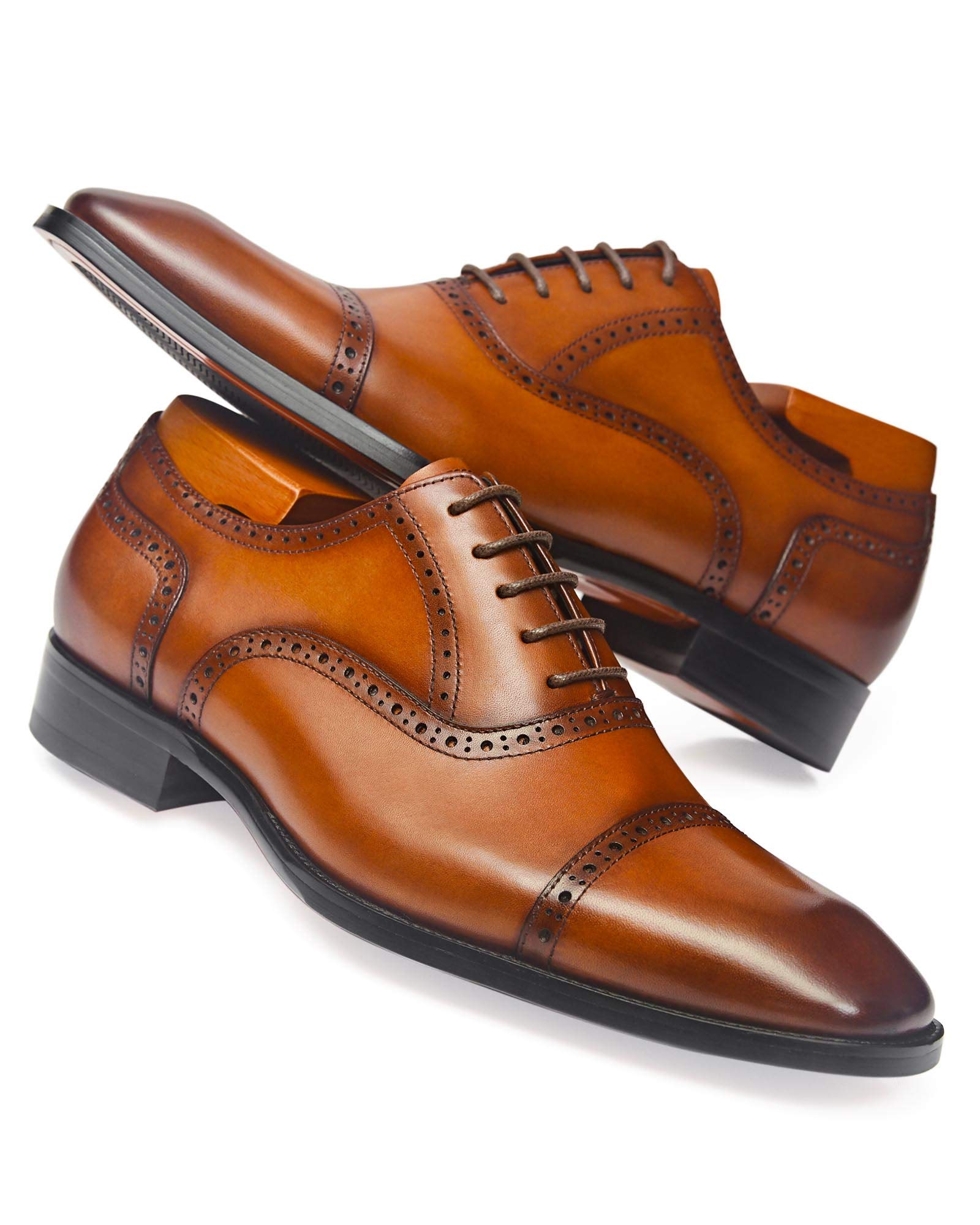 Premium Men's Oxford Dress Shoes - Classic Formal Leather Shoes for Business & Wedding - Comfortable & Stylish for Office, Parties & Special Occasions