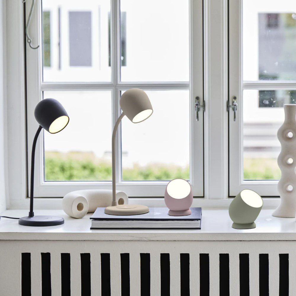 KREAFUNK Ellie Desk Lamp with Built-in Speaker & Wireless Charger - Modern Black LED Light for Home Office, Study, and Bedroom - Perfect for Work, Reading, and Relaxing
