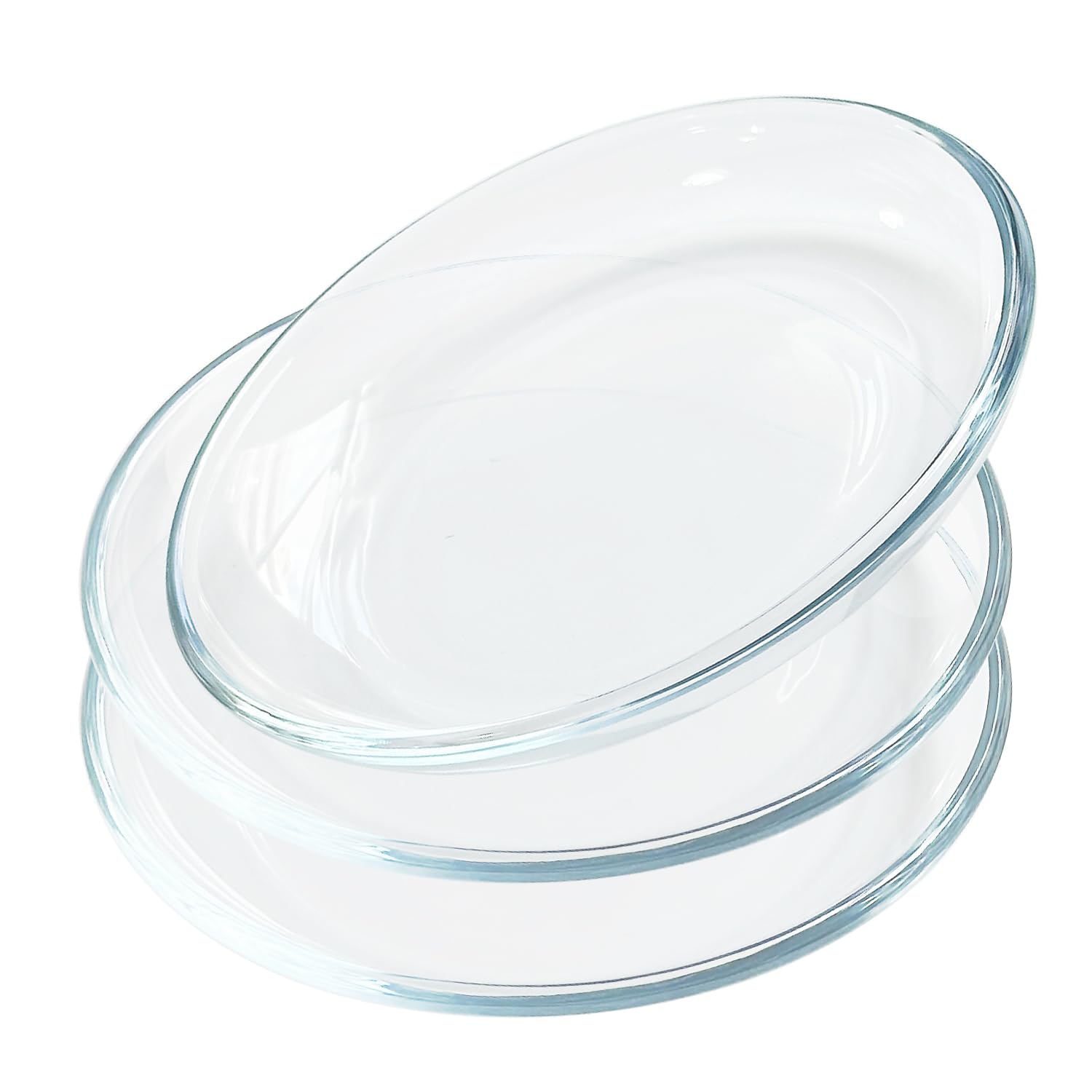 7 Inch Round Tempered Glass Dessert Plates - Set of 3, Small Mini Appetizer Plates for Fruit, Salad, Cake & Party Serving - Durable & Elegant for Dining, Entertaining & Home Decor