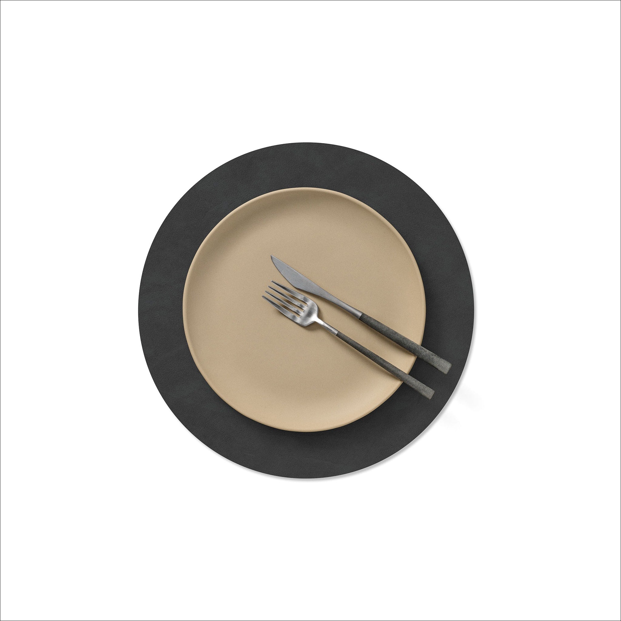 Premium LIND DNA Nupo Round Table Placemat - Black Non-Slip Placemat for Dining Table, Kitchen, Restaurant & Party Decor