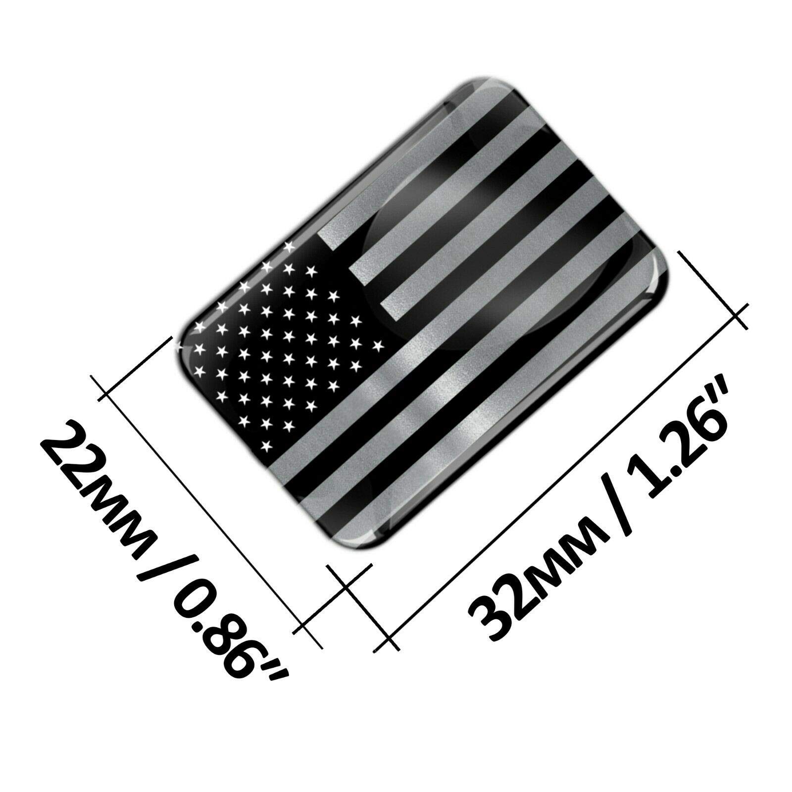 2 Pack 3D Domed Silicone Decals - USA Flag Patriotic Stickers for Car, Motorcycle, Laptop & Phone | Waterproof, Durable American Star Silver Decals for Outdoor & Indoor Use