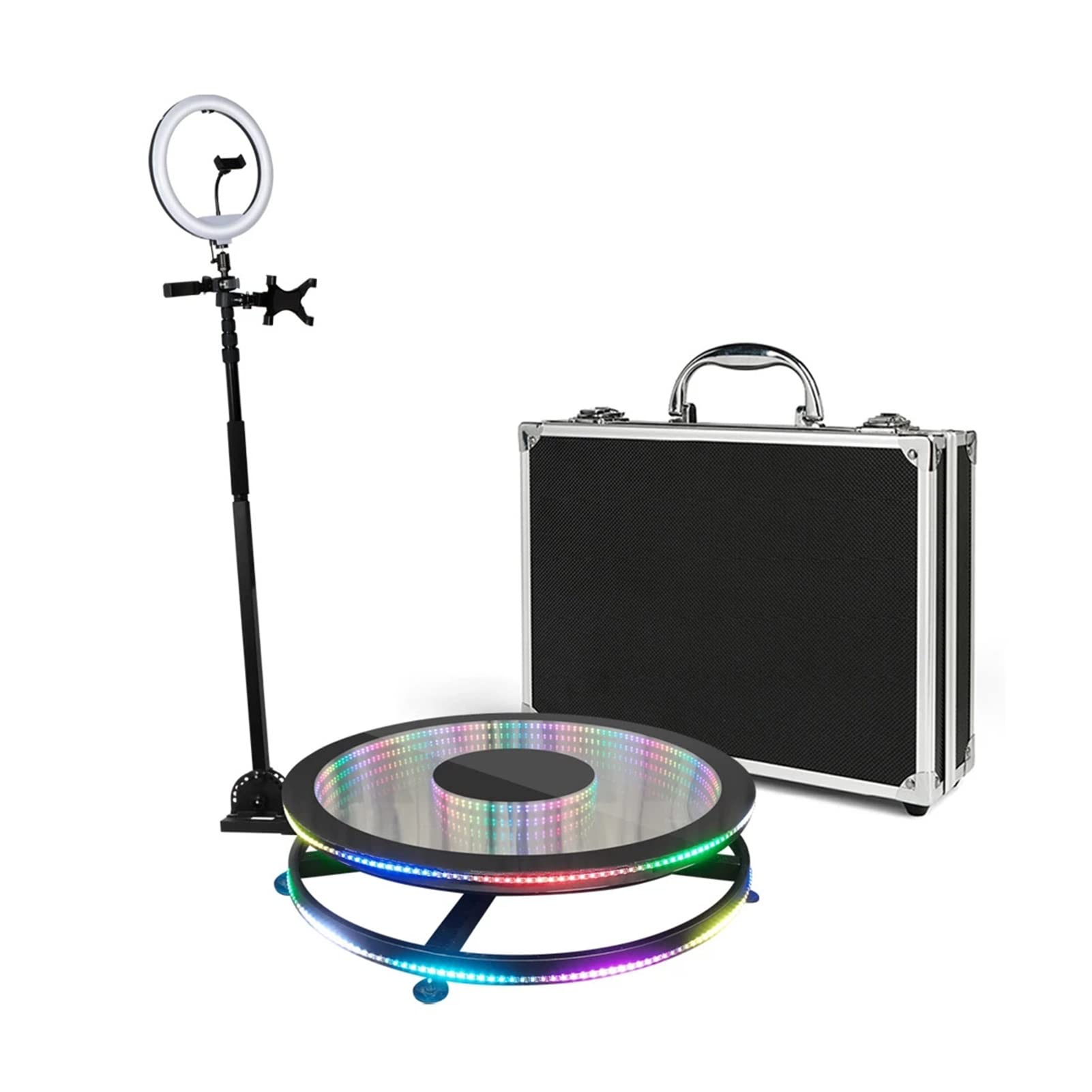 360° Rotating Photo Booth Machine for Weddings & Parties - Automatic Slow Motion Selfie Camera with Platform Holder (100cm/39.4in) - Perfect for Events, Rentals, Live Streaming & Social Media Sharing