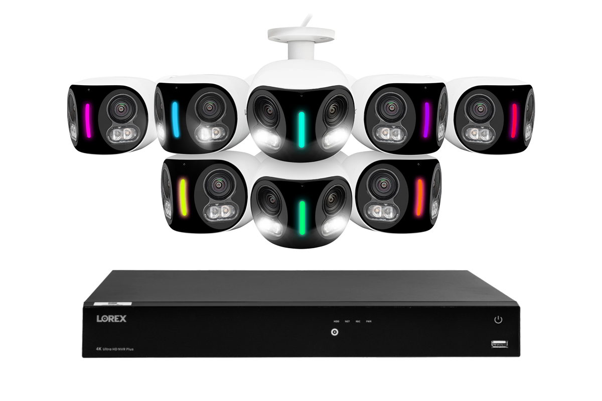 Lorex Fusion Series 4K 16-Channel Wired/WiFi NVR Security System with 4TB HDD & H20 IP Dual Lens Cameras - Home & Business Surveillance Solution