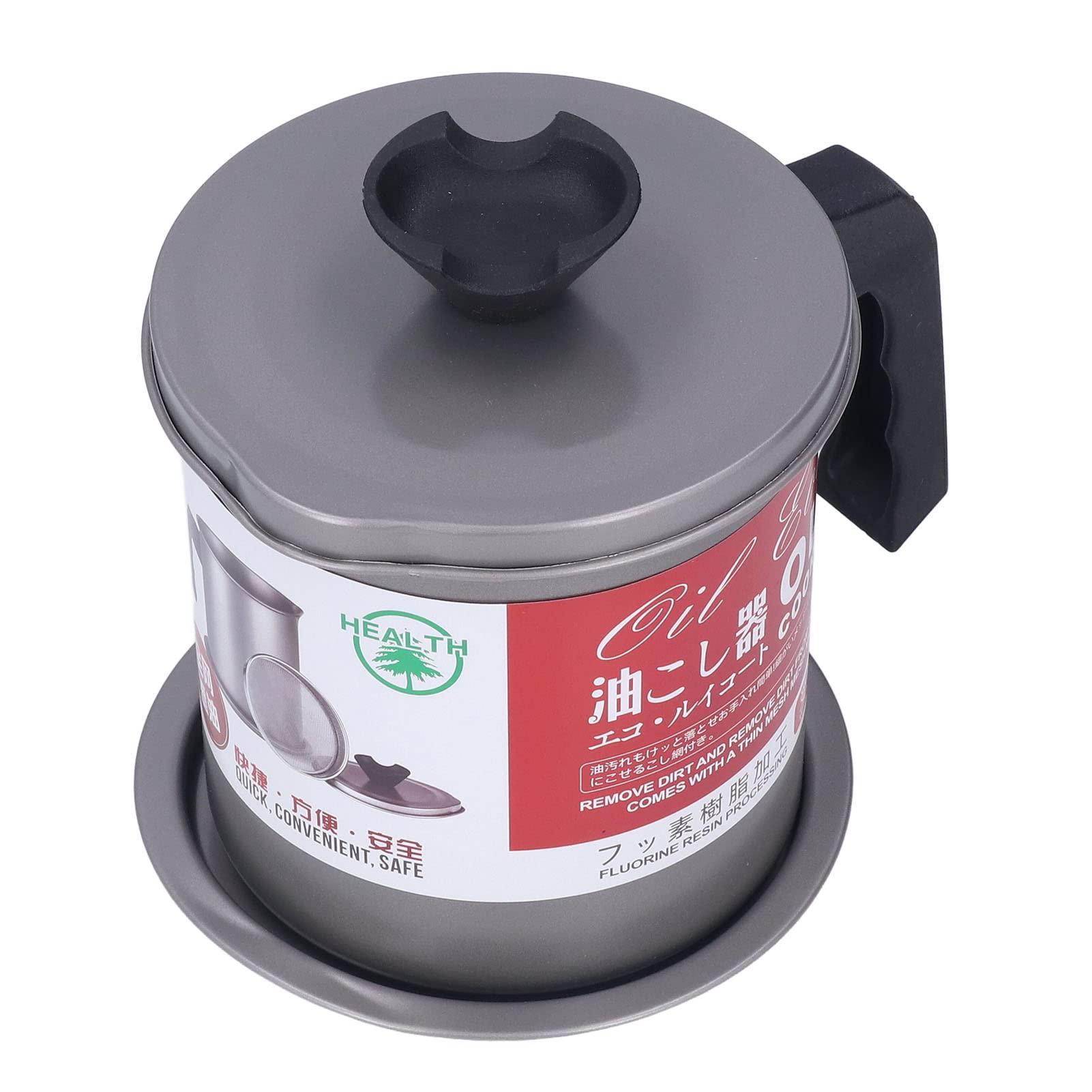 Premium Stainless Steel Oil Container with Mesh Filter - 1.4L Capacity Durable Grease Keeper for Kitchen, Restaurant & Commercial Use | Ideal for Frying, Deep Frying & Oil Storage