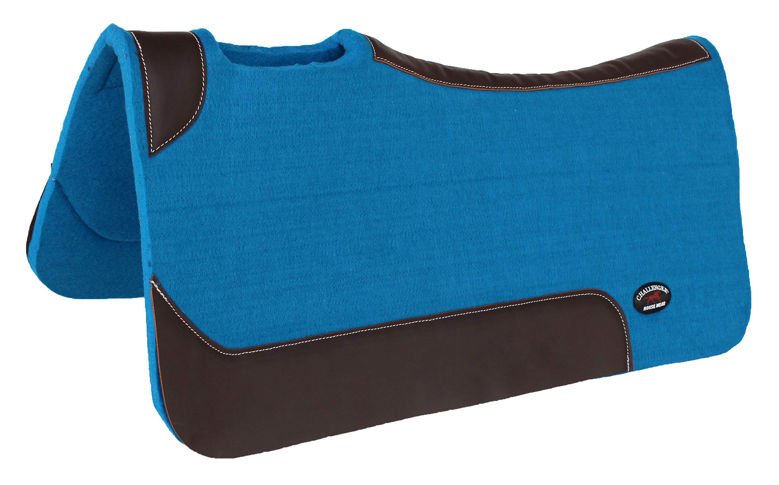 CHALLENGER Therapeutic Red Western Saddle Pad - Contoured Wool Felt for Horses - Perfect for Trail Riding, Rodeo & Equestrian Sports