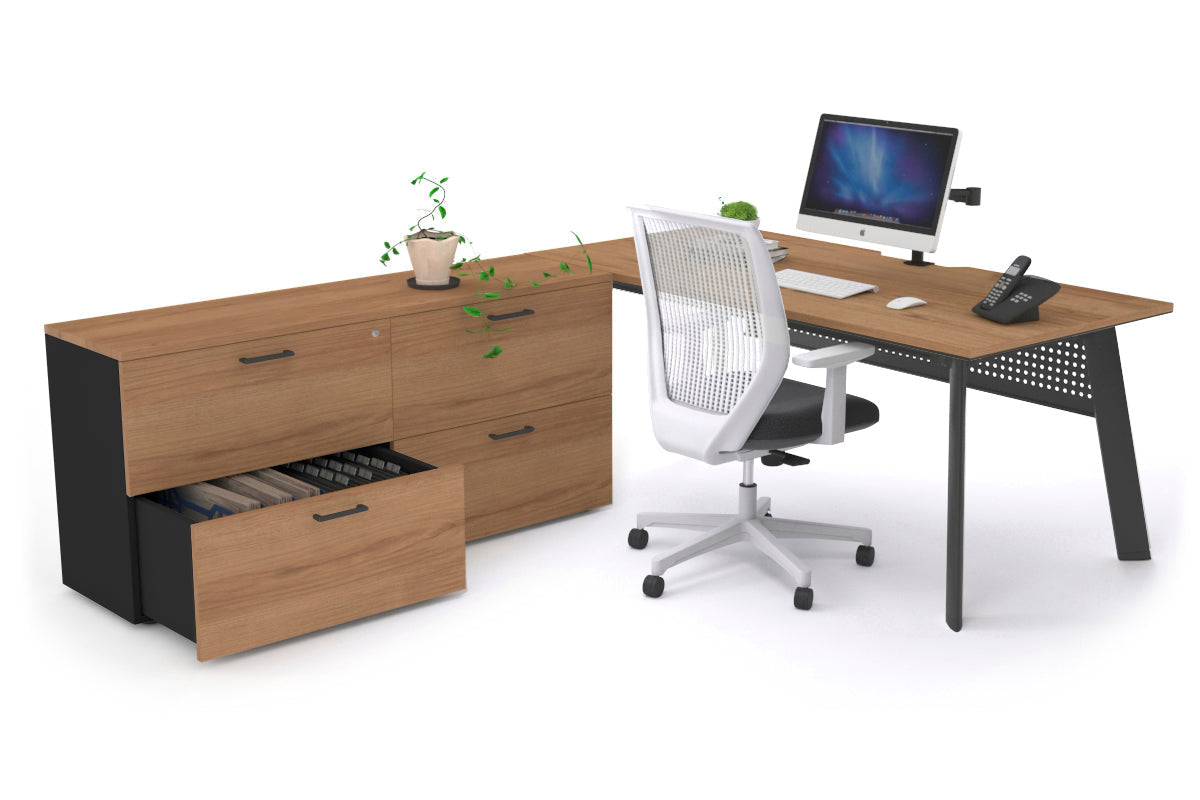 Switch Executive Setting With Uniform Spine Black Frame [1600L x 800W with Cable Scallop] - Premium Office Desk for Modern Workspaces