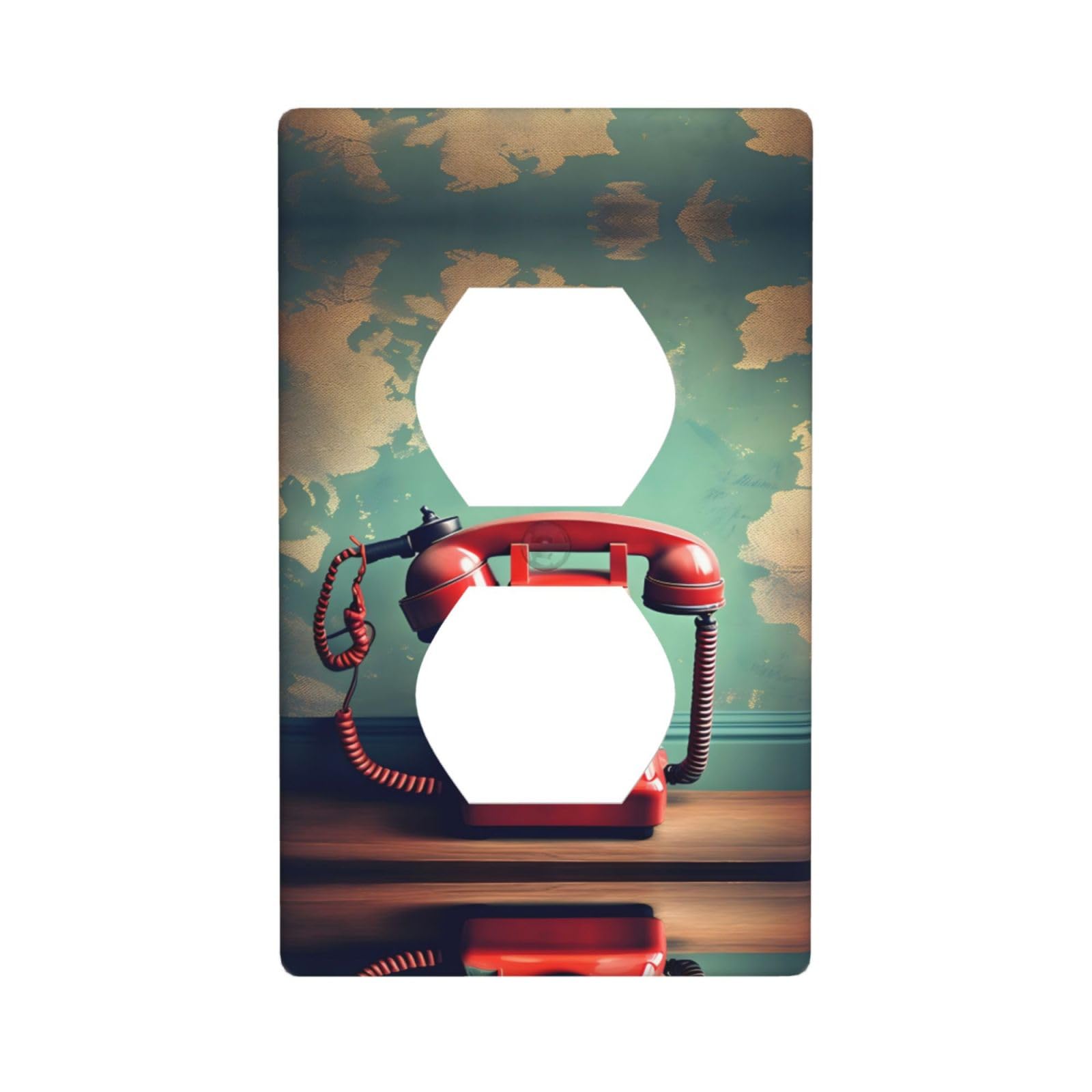 Vintage London Telephone Unbreakable Outlet Cover - England UK Retro Style, Impact Resistant Switch Plate, Decorative Wall Plate for Home & Office Decor - Perfect for British Theme Rooms, Pubs, and Vintage Interior Design