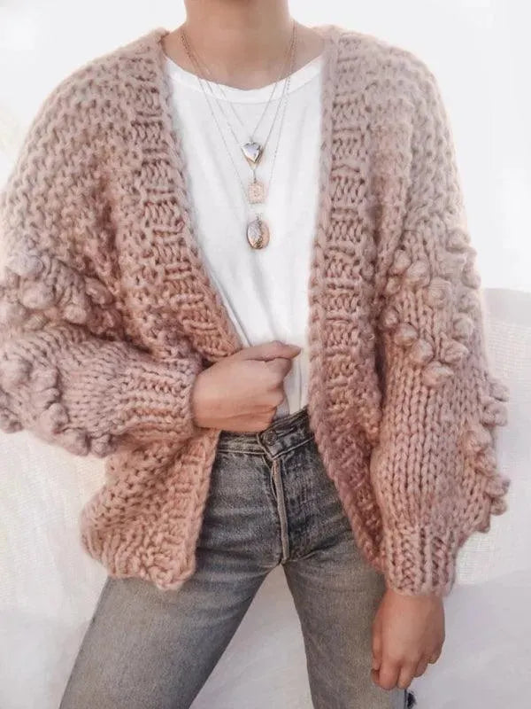 Cozy Thick Knitted Twist Loose Cardigan Sweater for Women - Soft Oversized Open Front Long Sleeve Wrap - Perfect for Fall, Winter, Layering & Casual Outfits