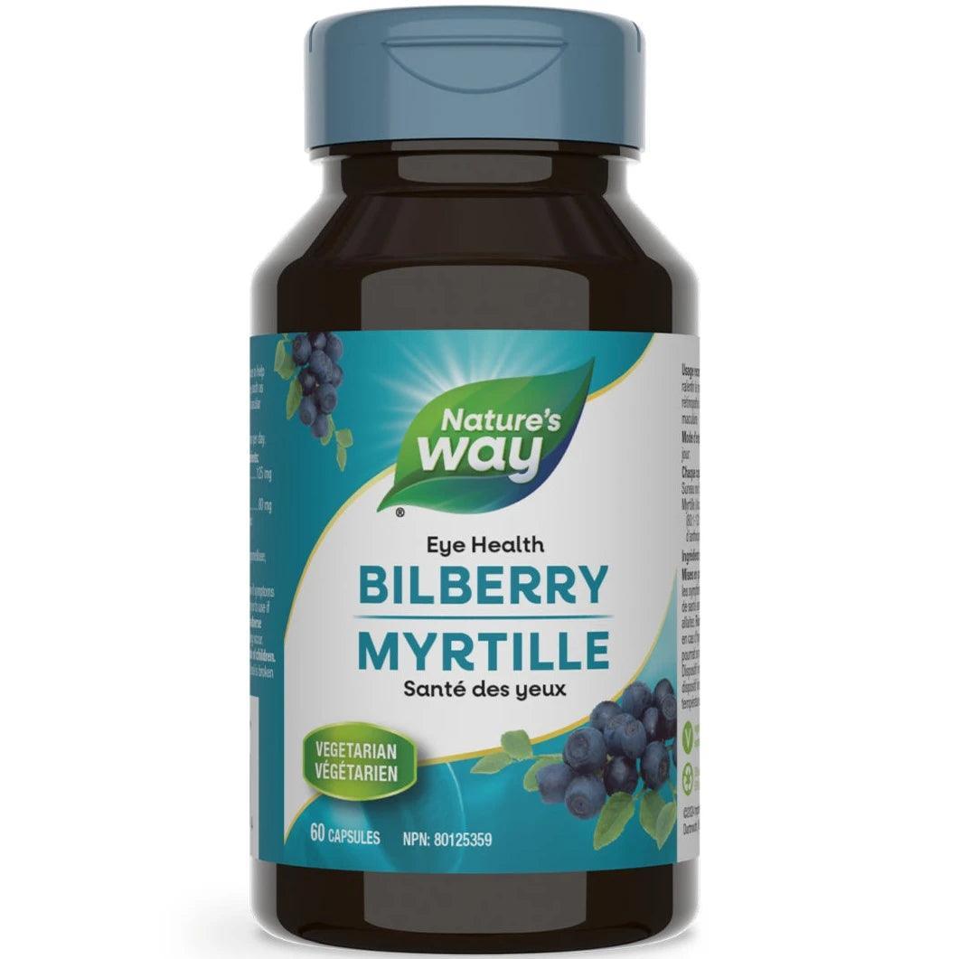 Nature's Way Bilberry Extract 60 Capsules - Premium Eye Health Supplement for Vision Support & Antioxidant Protection - Perfect for Night Driving & Digital Screen Users