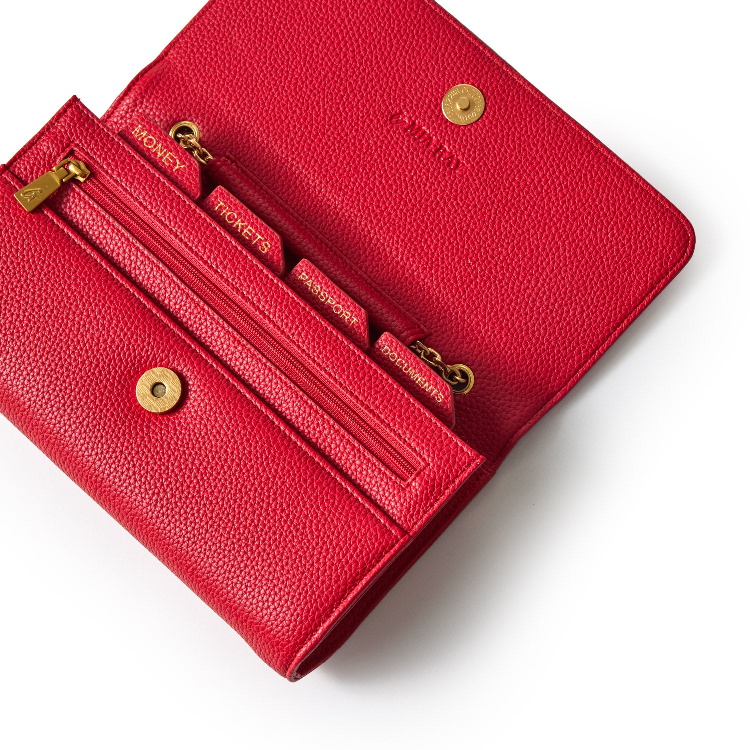 Pebble Travel Wristlet Wallet for Women - Stylish Red Crossbody Bag for Travel, Shopping & Everyday Use