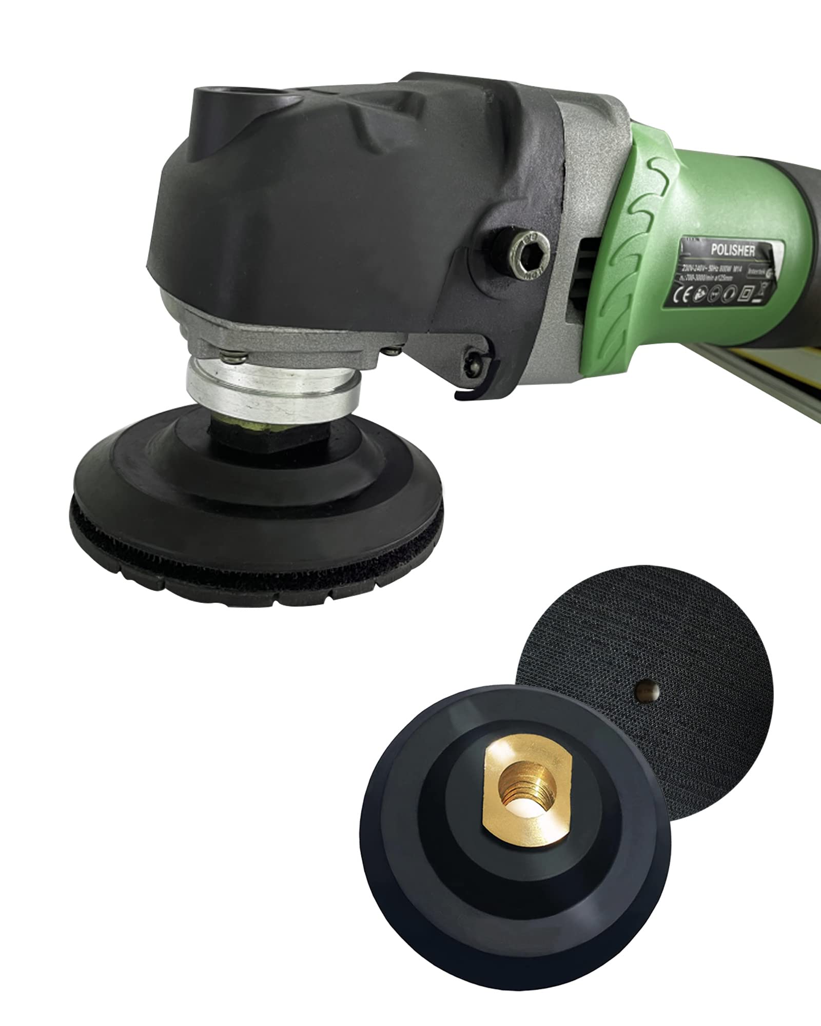 6 Inch Rubber Backer Pad with Hook & Loop for Angle Grinder - 5/8