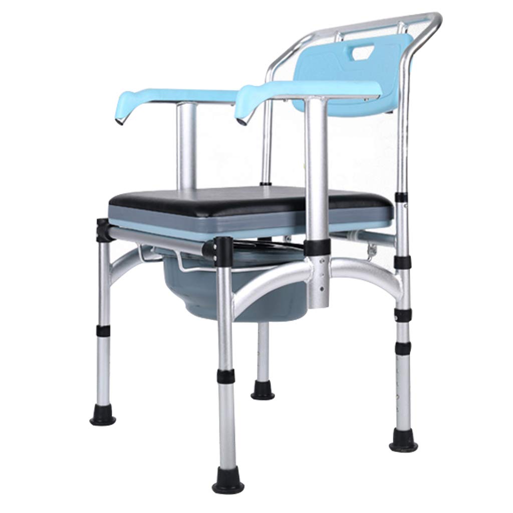 3 in 1 Bariatric Commode Chair with Adjustable Handles - Folding Shower Bench & Toilet Seat for Seniors & Disabled - Splash Guard, Bucket & Lid - Space Saving Design for Bathroom Safety & Elderly Care