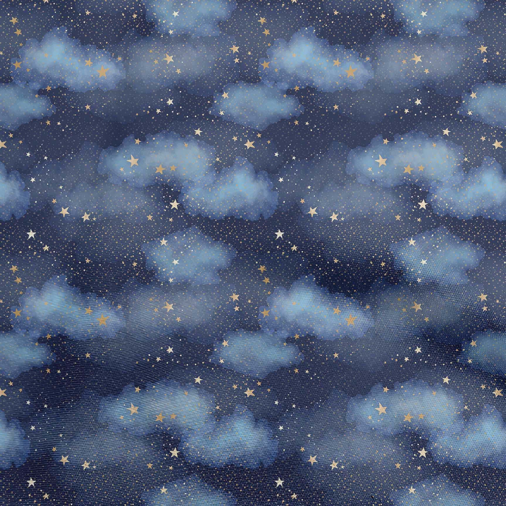 Velvet Blue Galaxy Print Fabric by The Yard - 58 Inch Wide Soft Material for Dresses, Cosplay & Home Decor | oneOone Premium Fabric
