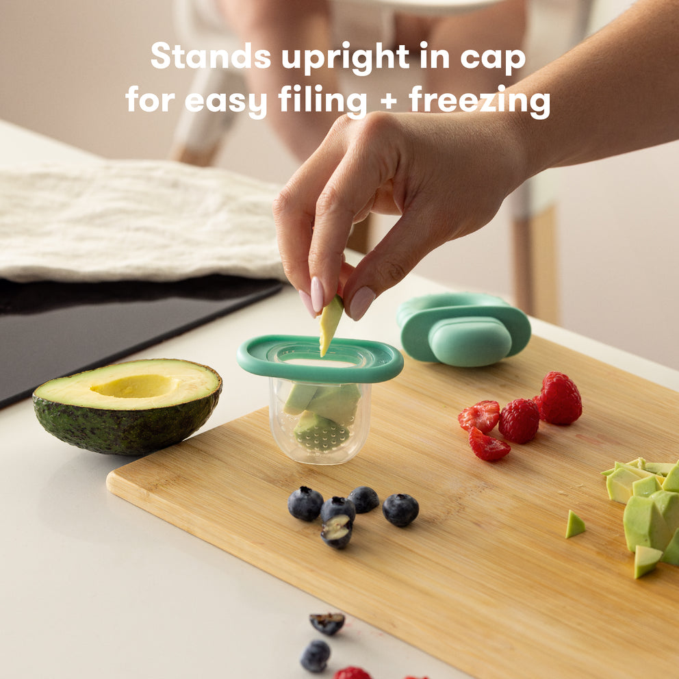 Fridababy Push Pop Feeder - Baby Fruit & Food Feeder for Teething Infants - Safe Silicone Mesh Feeder for Healthy Snacking - Perfect for On-the-Go, Travel & Home Use