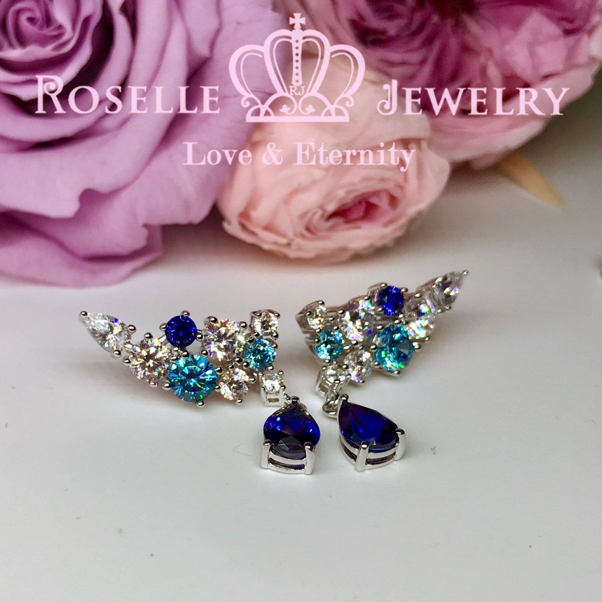 Sparkling Cluster Drop Earrings for Women - Elegant Dangle Earrings with Cubic Zirconia Stones | Perfect for Parties, Weddings & Evening Events (DE12)