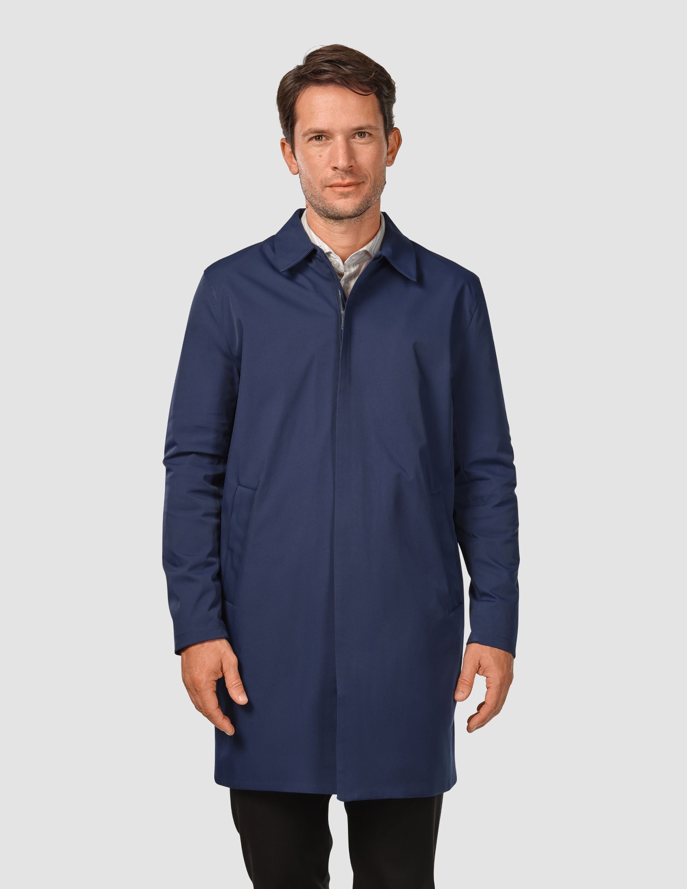 Waterproof Trench Coat for Women - Navy Blue Raincoat with Belt | Stylish Outerwear for Rainy Days, Commuting & Travel