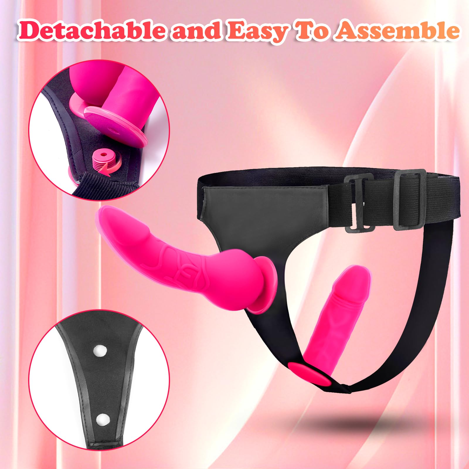 **Realistic Strap On Dildo for Women – Adjustable Harness with 2 Removable Dildos, Strapless Strap-On for G-Spot & Anal Play – Perfect for Couples, Roleplay & LGBTQ+ Exploration**