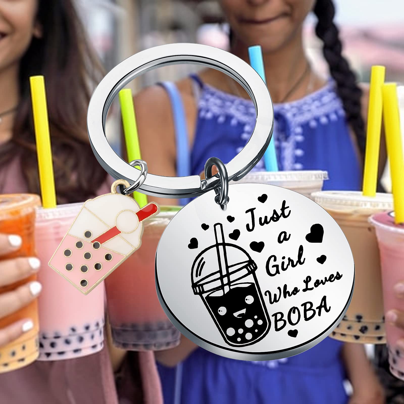 MYOSPARK Bubble Tea Keychain - Cute Milk Tea Jewelry Gift for Bubble Tea Lovers, Girls & Women - Perfect for Keyrings, Bags, Gifts & Bubble Tea Enthusiast Accessories