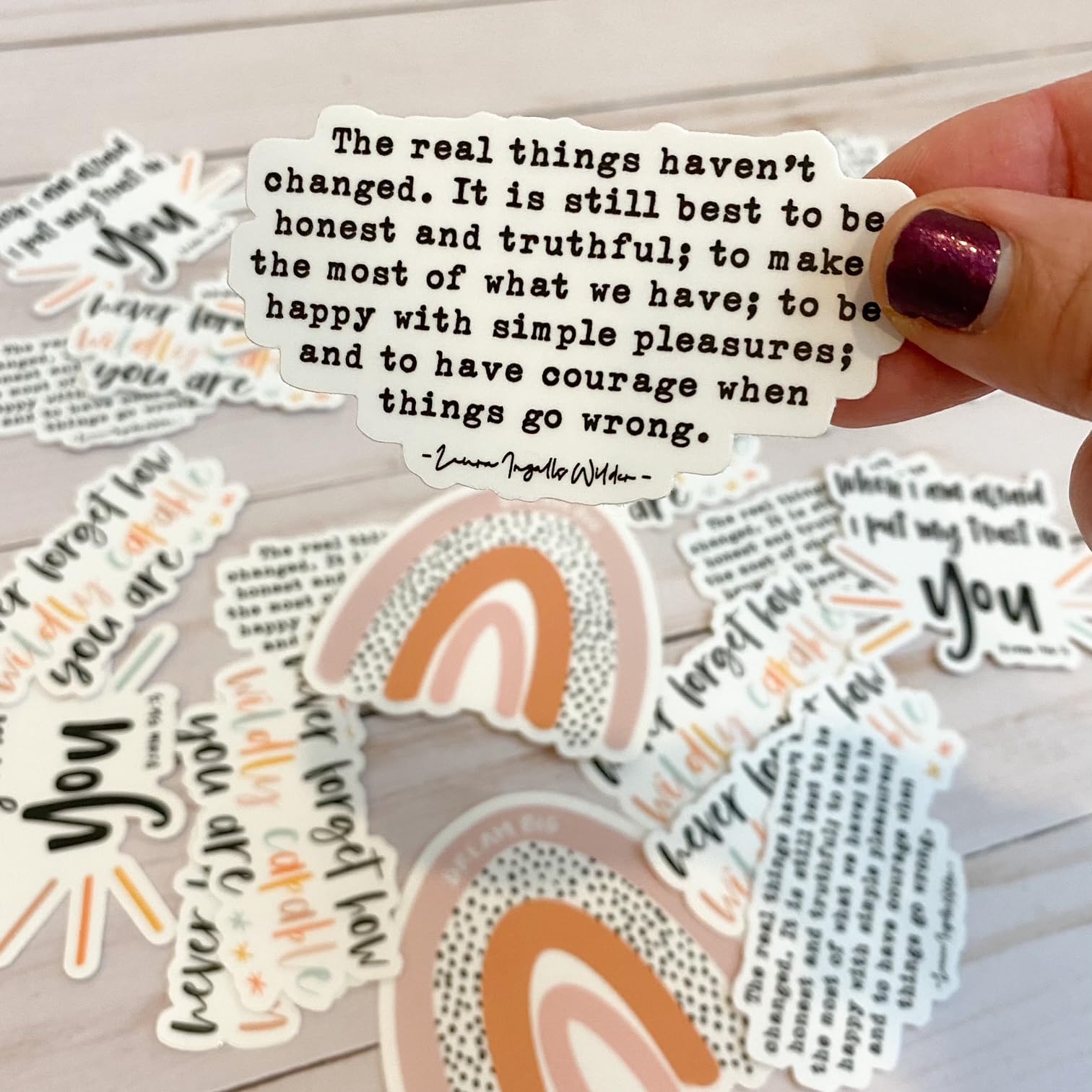Inspirational Laura Ingalls Wilder Quote Stickers - Motivational Decals for Hydro Flask, Laptop, Water Bottle, Notebook - Perfect for School, Office & Home Decor