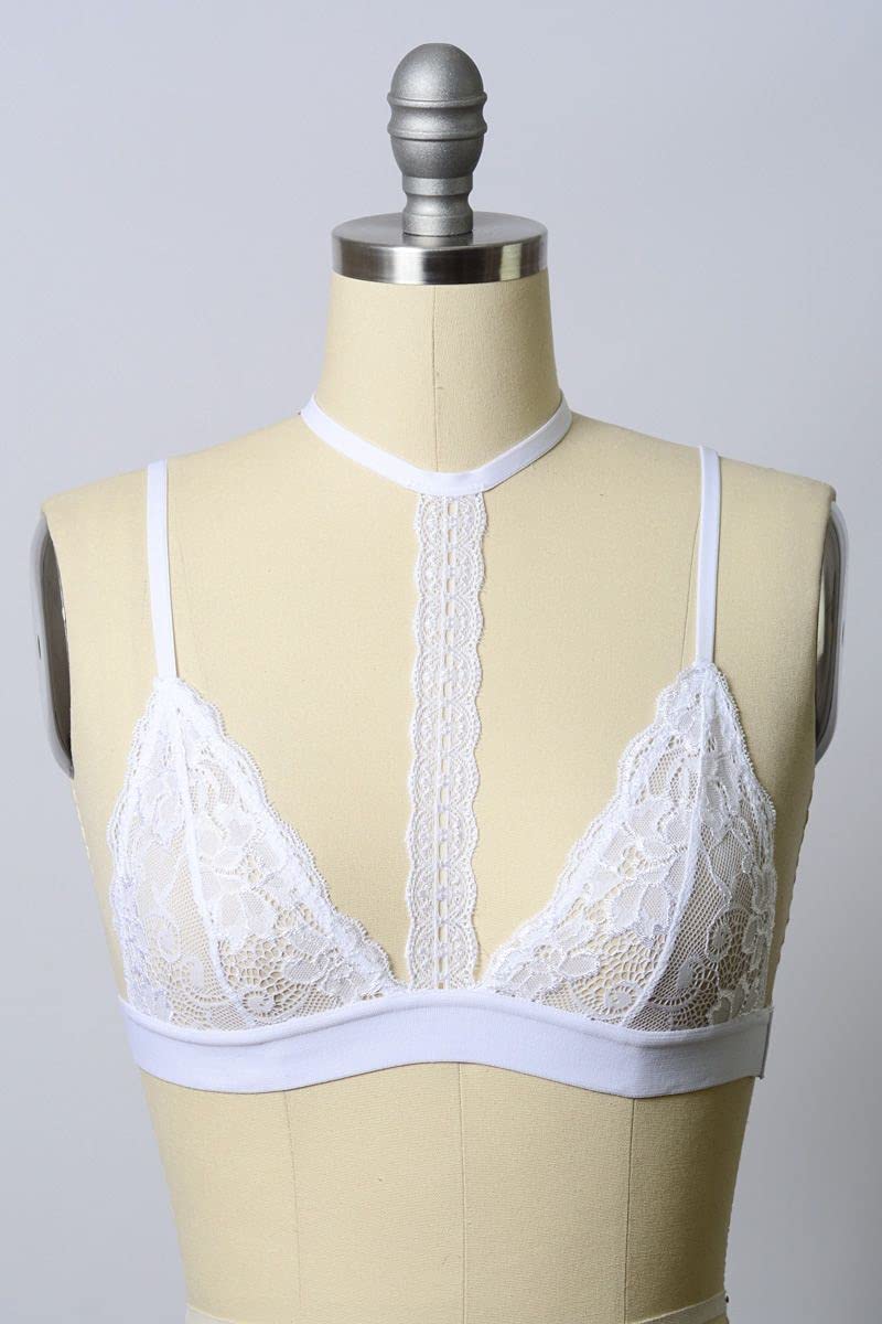 Scallop Lace Choker Bralette for Women - Sexy Swimsuit Cover Up, Sports Bra & Bikini Top | Comfortable Everyday Wear for Beach, Yoga & Casual Outfits