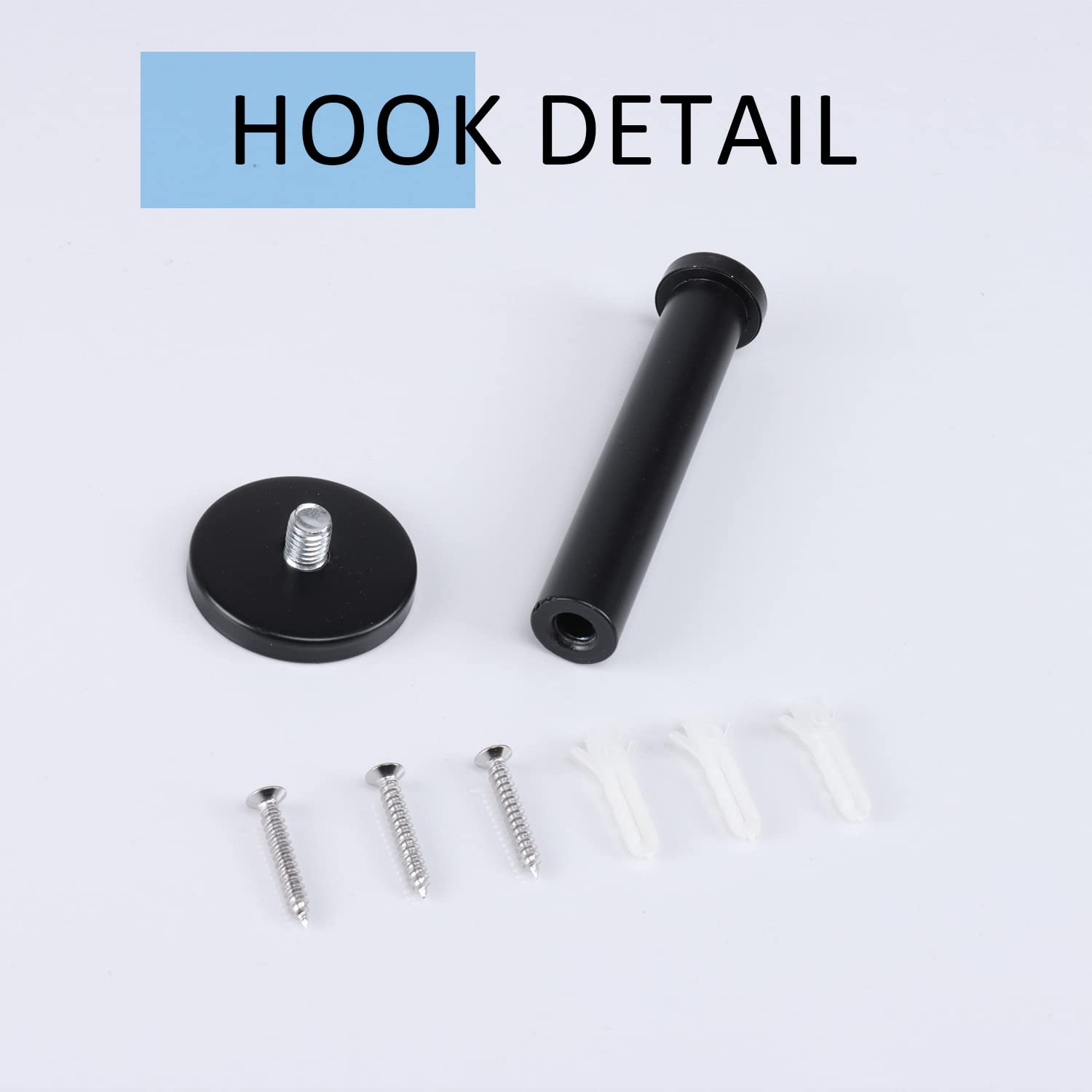 6 Pack Heavy Duty Stainless Steel Wall Hooks - 4 Inch Black Bath Towel Hooks for Bathroom, Bedroom & Kitchen - Durable 304 SUS Coat Hangers for Robes, Clothes & Accessories - Perfect for Organizing Towels, Hats, Bags & More