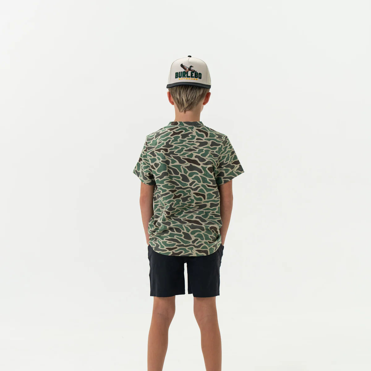Burlebo Retro Duck Camo Short Sleeve T-Shirt for Men - Vintage Hunting Camouflage Tee for Outdoor Adventures & Casual Streetwear