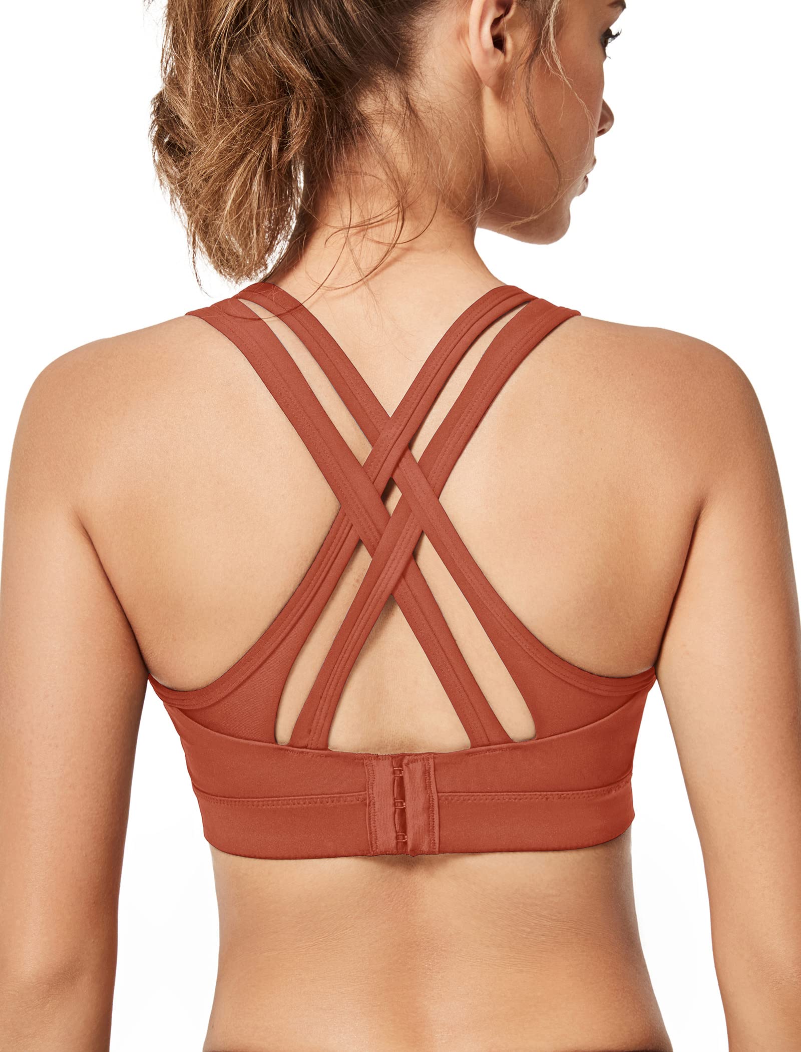 Yvette Women's High Impact Sports Bra - Criss Cross Back Supportive Running Bra for Plus Size - Perfect for Gym, Workout & Active Lifestyle