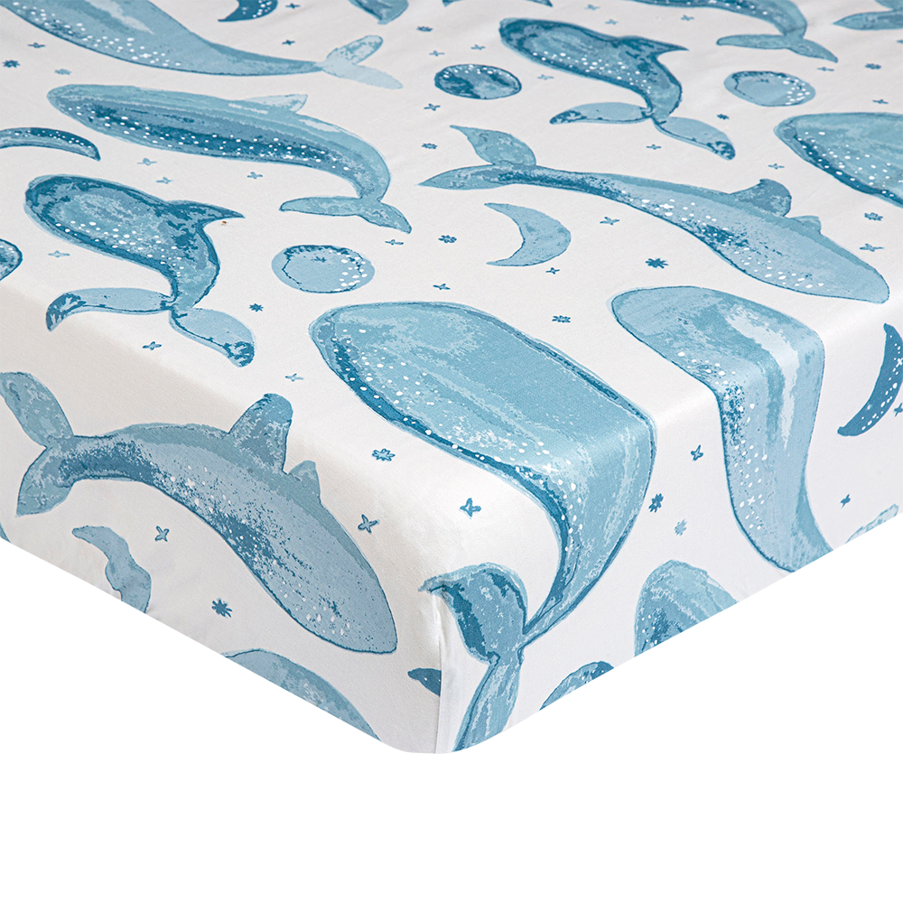 Soft & Breathable Crane Baby Crib Sheets - 100% Organic Cotton Fitted Crib Sheets for Nursery, Toddler & Infant Beds - Perfect for Daycare, Home Nursery & Travel Cribs