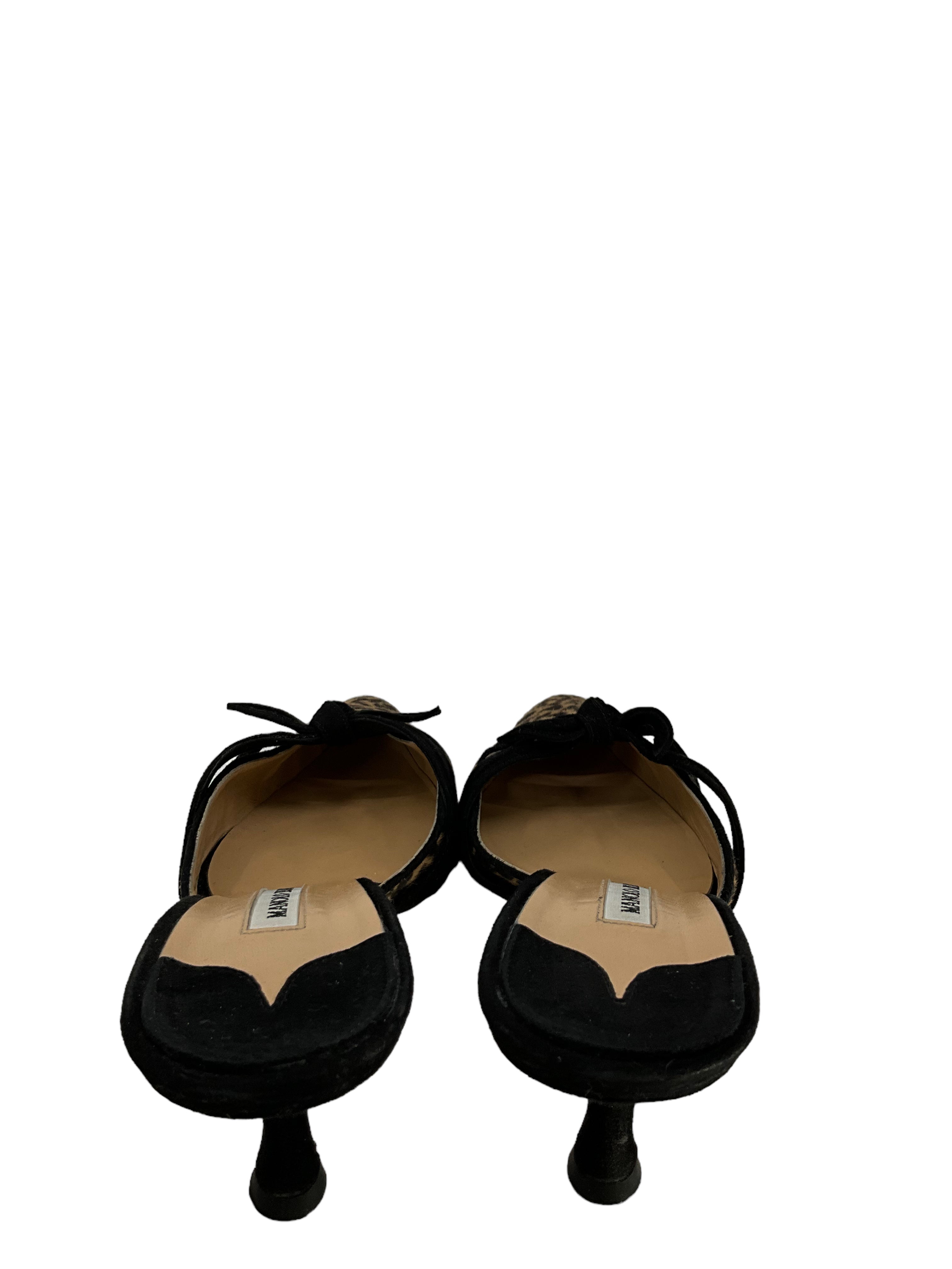 Manolo Blahnik Cheetah Print Ponyhair Mules - Women's Size 11 | Luxury Designer Slides for Casual & Evening Wear