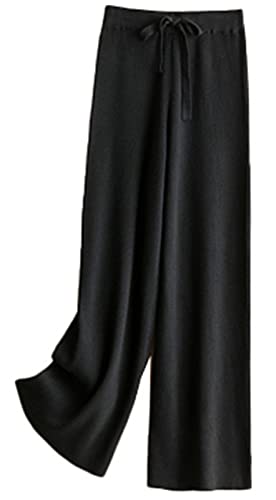 DAIMIDY Women's Casual Drawstring Wide Leg Lounge Pants - Soft Comfortable Elastic Waist Trousers for Yoga, Travel & Home Wear