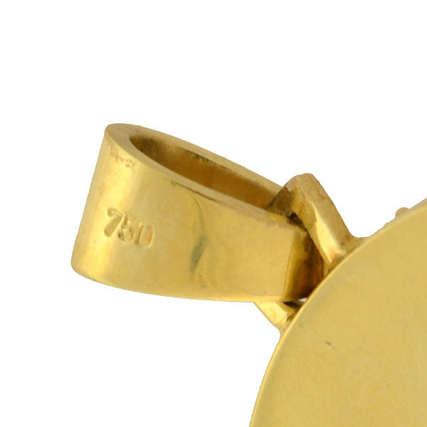 Vintage 18kt Gold Reverse Carved Rock Crystal Shih Tzu Dog Pendant Necklace - Handcrafted Luxury Jewelry for Women, Perfect Gift for Dog Lovers & Special Occasions