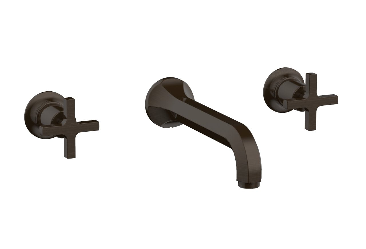 HEX MODERN Wall Tub Faucet Set with Cross Handles - Model 501 56 - Perfect for Bathroom Renovation and Modern Home Decor
