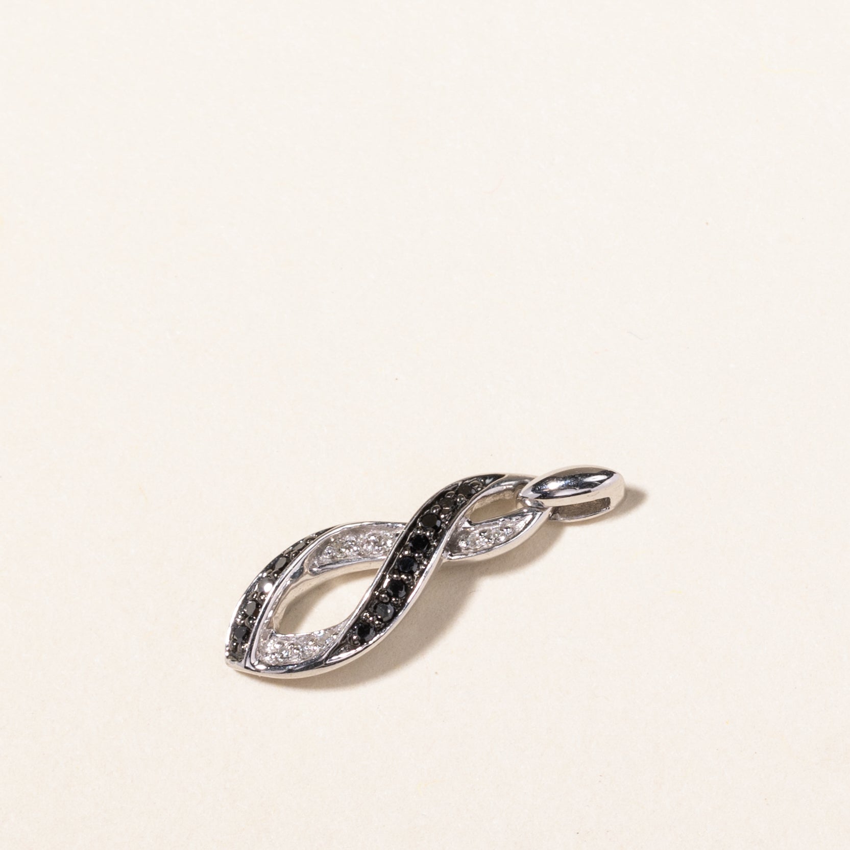 Elegant Black & White Diamond Infinity Pendant Necklace - 0.065ctw & 0.04ctw - Perfect for Anniversary Gifts, Valentine's Day & Special Occasions