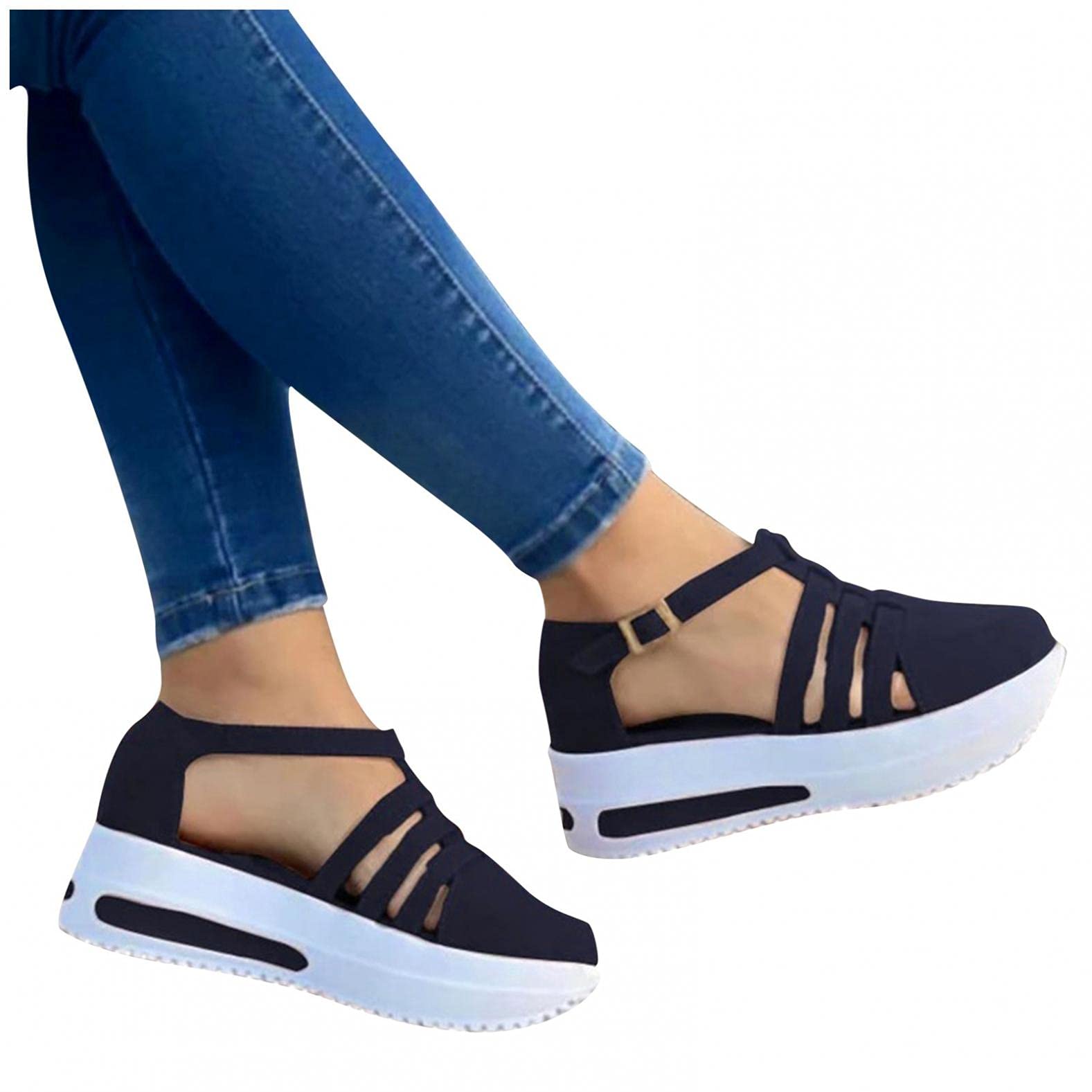 Women's Summer Sandals with Bowknot - Comfortable Platform Beach Shoes for Walking & Travel