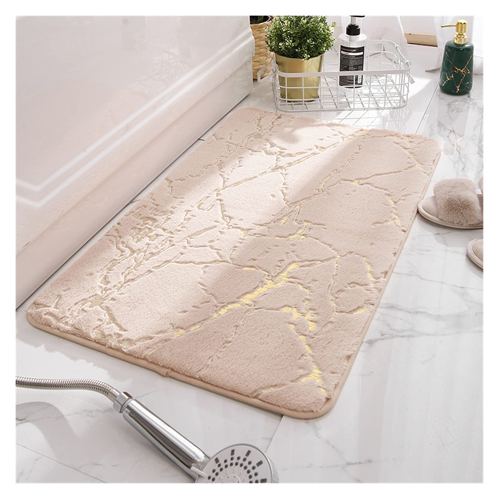 Non-Slip Super Absorbent Bath Mat - Soft Faux Rabbit Hair Toilet Rug for Bathroom & Shower Floor - Home Decor Carpet (40x60cm, 4 Sizes) - Comfortable, Healthy & Stylish for Cozy Bathrooms & Spa-Like Showers