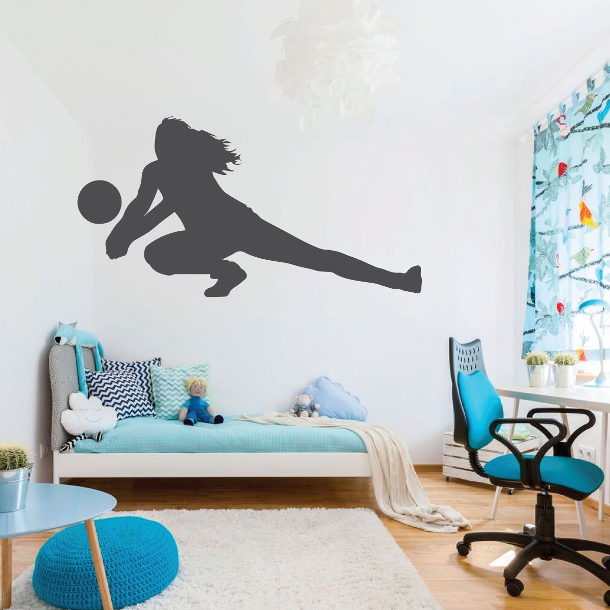 Personalized Volleyball Wall Decal - Custom Vinyl Sports Decor for Girls Bedroom, Playroom & Teen Room - Perfect for Sports Lovers & Athletes