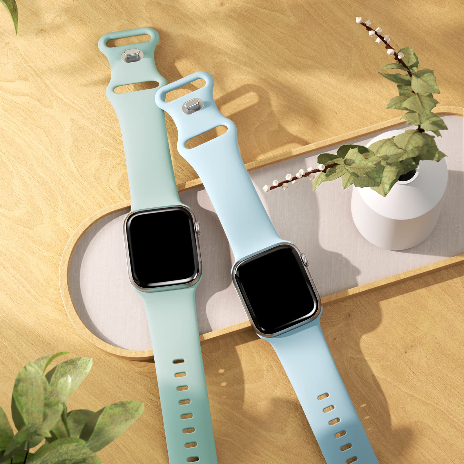Premium Sport Bands for Apple Watch 38mm 40mm 41mm 42mm 44mm 45mm 49mm - Soft Silicone Waterproof Strap Compatible with iWatch Ultra 2, Series 9/8/7/6/5/4/3/2/1 & SE - Unisex Design for Men & Women - Perfect for Workouts, Swimming & Everyday Wear