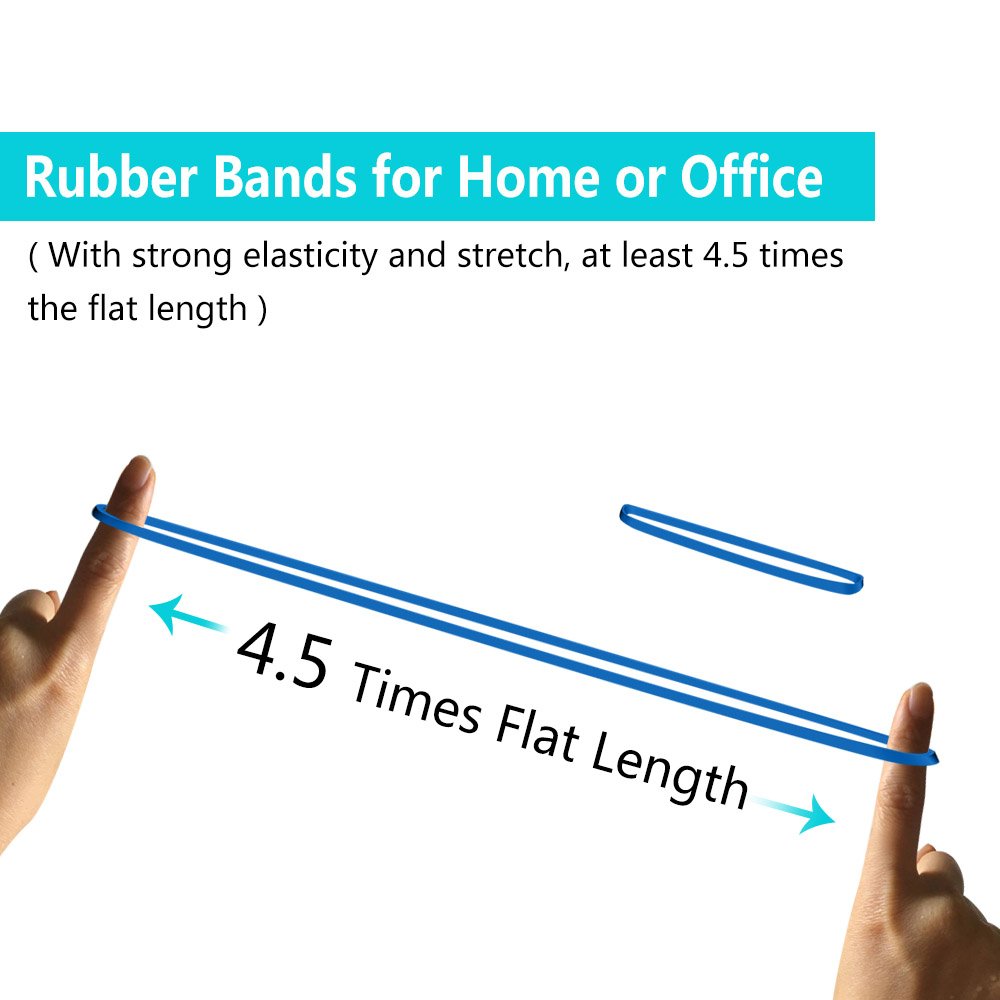 Coopay 180-Piece Large Rubber Bands Bulk, 8-Inch Heavy Duty Strong Elastic Bands for Office, School & Home Use - Secure Trash Cans, File Folders, Bundling Items (Blue) - Perfect for Organizing, Packing & DIY Projects