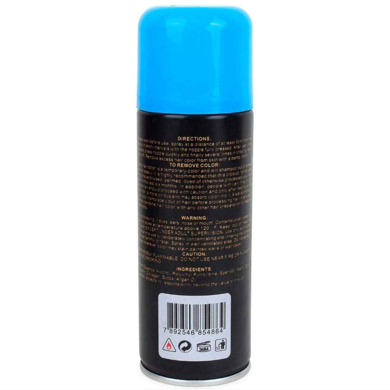 Huda Professional Blue Hair Spray with Botox, Argan Oil, Keratin & Collagen - Long-Lasting Color & Nourishment (125ml) - Easy Spray & Wash Out - Perfect for Vibrant Hair Transformations & Special Occasions